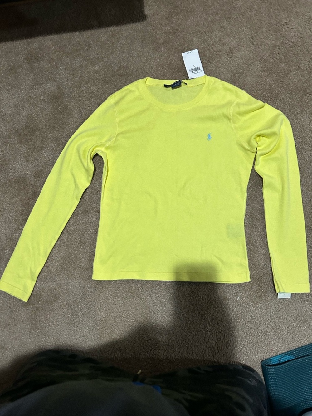 Yellow polo sport long sleeve shirt